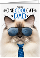 Ragdoll Seal Point Cat Father’s Day for Dad One Cool Cat card