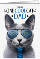 Russian Blue Cat Father’s Day for Dad One Cool Cat card