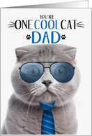 Scottish Fold Gray Cat Father’s Day for Dad One Cool Cat card