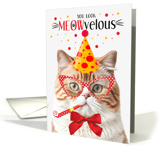 Orange Tabby British Shorthair Cat MEOWvelous Birthday card (1828198)