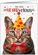Brown Tabby Cat MEOWvelous Birthday card