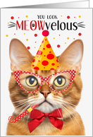 Ginger Tabby Cat MEOWvelous Birthday card