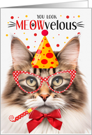 Brown Tabby Norwegian Forest Cat Cat MEOWvelous Birthday card