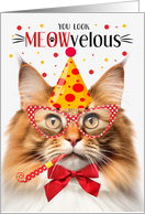 Red Tabby Norwegian Forest Cat Cat MEOWvelous Birthday card