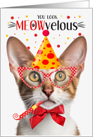 Tri Color Oriental Shorthair Cat MEOWvelous Birthday card