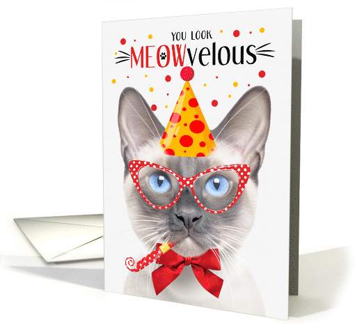 Siamese Lilac Point Cat MEOWvelous Birthday card (1831068)