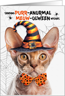 Devon Rex Halloween Cat PURRanormal MEOWolween card