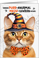 Ginger Tabby Halloween Cat PURRanormal MEOWolween card