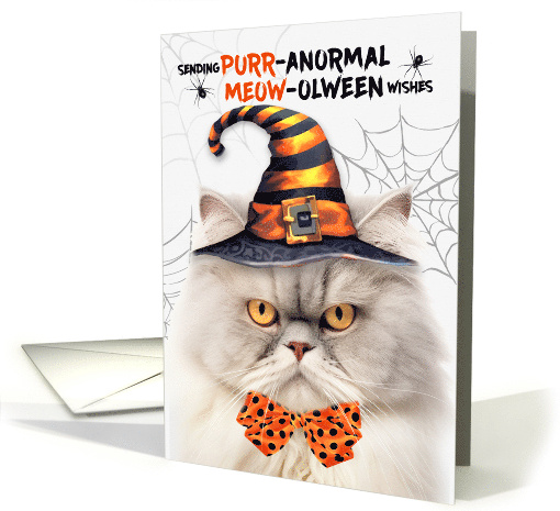 Cream Persian Halloween Cat PURRanormal MEOWolween card (1833840)