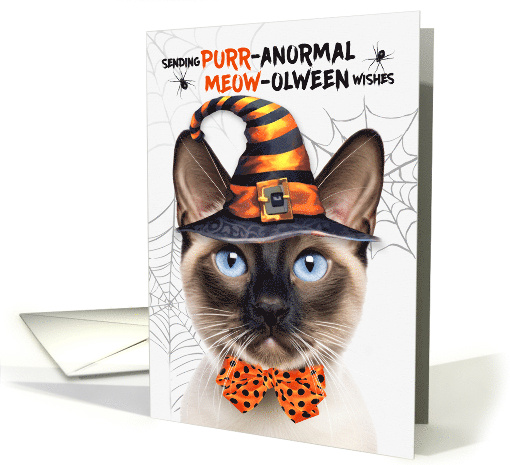 Siamese Seal Point Halloween Cat PURRanormal MEOWolween card (1834842)