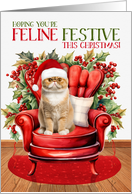 Exotic Shorthair Christmas Cat FELINE FESTIVE card