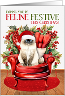 Himalayan Christmas Cat FELINE FESTIVE card