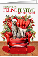 Oriental Shorthair Christmas Cat FELINE FESTIVE card