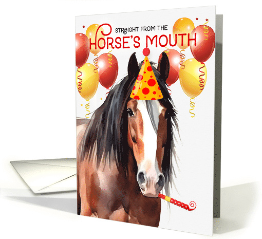 Clydesdale Horse Funny Birthday Red and Yellow Balloons card (1849762)