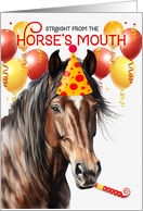 Liver Quarter Horse Funny Birthday with Balloons card