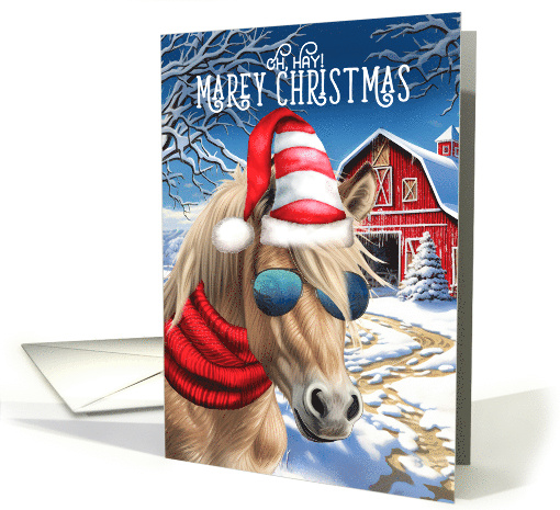Palomino American Miniature Horse Funny MAREy Christmas card (1853228)