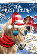 Palomino American Miniature Horse Funny MAREy Christmas card