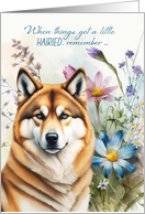 Akita Dog Encouragement Wildflower Garden card