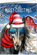Icelandic Horse MAREy Christmas Funny Horse Lover Holiday card