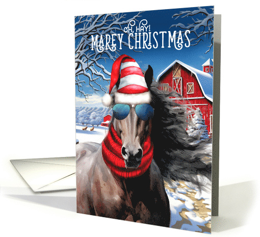 Liver Chestnut Horse Funny MAREy Christmas card (1857122)