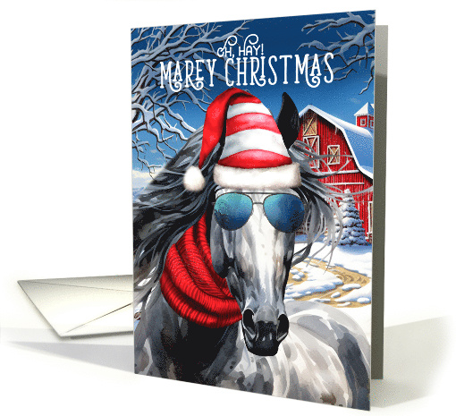 Dapple Grey Horse Funny MAREy Christmas card (1858274)