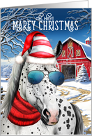 Appaloosa Leopard MAREy Christmas Funny Horse Lover Holiday card