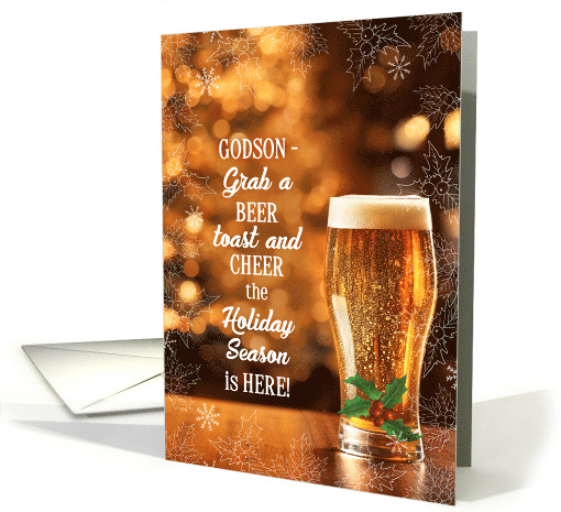 Godson Brewery Themed Holiday Cheers Frosty Glass of Beer card