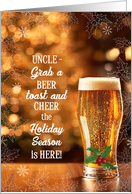 Uncle Brewery Themed Holiday Cheers Frosty Glass of Beer card