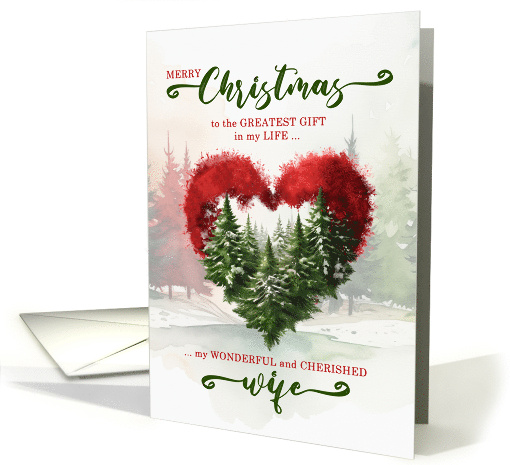 Wife Romantic Christmas Woodland Heart card (1860762)