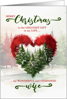 Wife Romantic Christmas Woodland Heart card