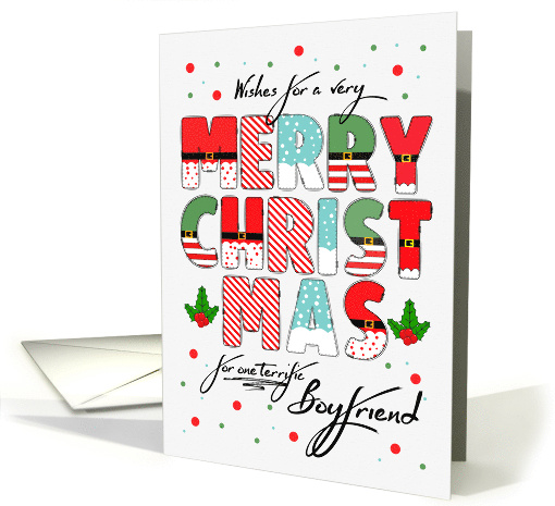 Boyfriend Merry Christmas Decorated Lettering card (1860910)