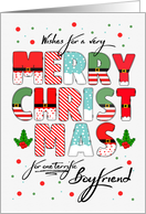 Boyfriend Merry Christmas Decorated Lettering card