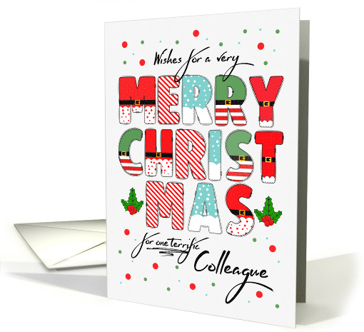 Colleague Merry Christmas Decorated Lettering card (1862100)