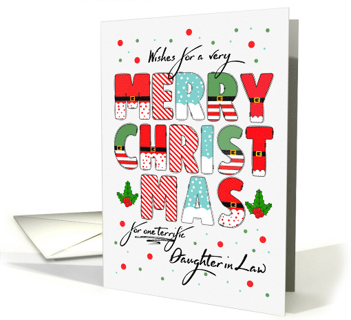 for Daughter in Law Merry Christmas Decorated Lettering card (1862110)