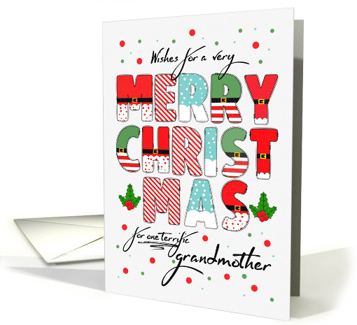 for Grandmother Merry Christmas Decorated Lettering card (1862674)