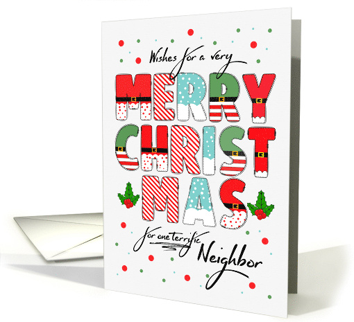 for Neighbor Merry Christmas Decorated Lettering card (1863710)