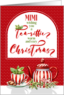 Mimi Tea and Peppermint Themed Red and White Christmas card