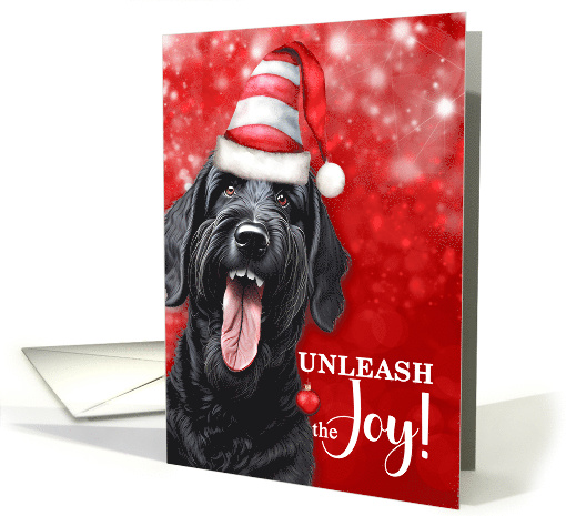 Black Russian Dog Funny Christmas Pet Lover Unleash the Joy card