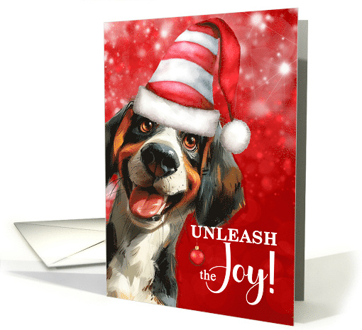 Foxhound Funny Christmas Dog Caricature Unleash the Joy card (1867312)
