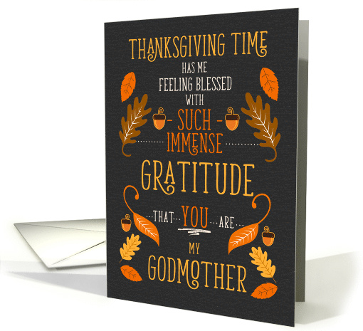 for Godmother Thanksgiving Immense Gratitude for You card (1872884)