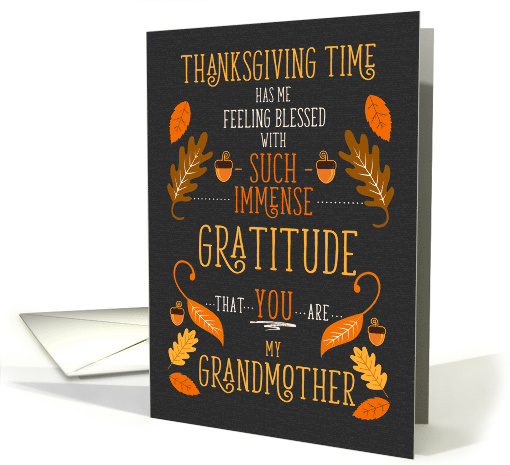 for Grandmother Thanksgiving Immense Gratitude for You card (1872894)