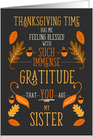 for Sister Thanksgiving Immense Gratitude for You card