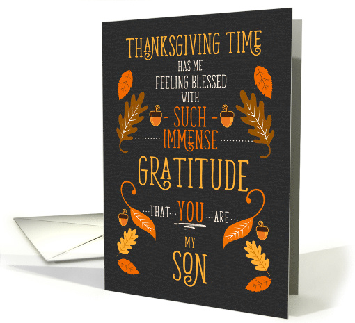 for Son Thanksgiving Immense Gratitude for You card (1873640)