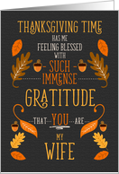 for Wife Thanksgiving Immense Gratitude for You card
