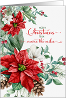 Across the Miles Christmas Poinsettias and Pines Elegant Simplicity card