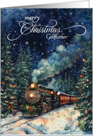 for Godfather Christmas Train All Aboard Wintry Night card