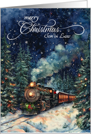 for Son in Law Christmas Train All Aboard Wintry Night card
