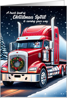 Trucker Christmas Spirit with Thumbs Up Santa card