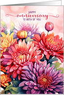 Anniversary Rainbow Chrysanthemums LGBTQ card