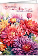 12 Step Encouragement Rainbow Chrysanthemums LGBTQ card